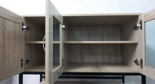 キッチン収納に！未使用・幅90cmオーク調レンジボード