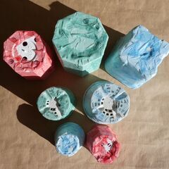 デコパージュ鉢　プラスチック　植木鉢　2号　2.5号　3号　パステルカラー　7個の画像