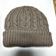 未使用に近い・Nadia's Diary ニット帽 ブラウン・ベージュの画像