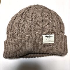 未使用に近い・Nadia's Diary ニット帽 ブラウン・ベージュの画像