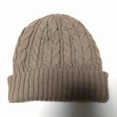 未使用に近い・Nadia's Diary ニット帽 ブラウン・ベージュの画像