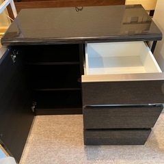 【無料】ニトリ キャビネット ポスティア　ブラックの画像