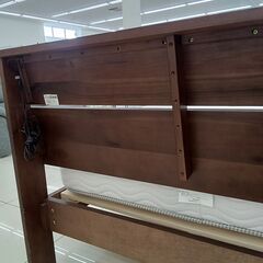 ★リユースのサカイ日立店★HJ8608 関家具 ベッド（セミダブル） ブラウン H85.5×D209×W121 クリーニング済み の画像