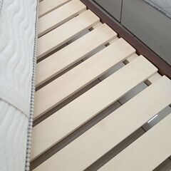 ★リユースのサカイ日立店★HJ8608 関家具 ベッド（セミダブル） ブラウン H85.5×D209×W121 クリーニング済み の画像