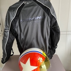 ダムトラックスジェットヘルメット　& コミネジャケットの画像