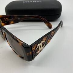 CHANEL シャネル 01450 912/35 べっ甲調 ブラウン サングラス ココマーク ケース付き イタリア製の画像