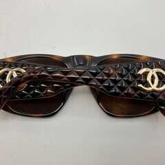 CHANEL シャネル 01450 912/35 べっ甲調 ブラウン サングラス ココマーク ケース付き イタリア製の画像