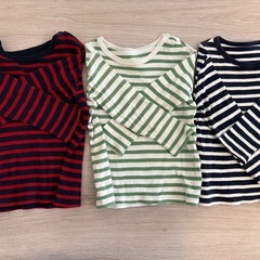 ユニクロ　ボーダーカットソー　3点　90の画像