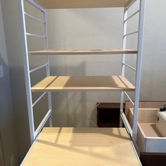 【無料】キッチンラック ゴミ箱上ラック ホワイトの画像