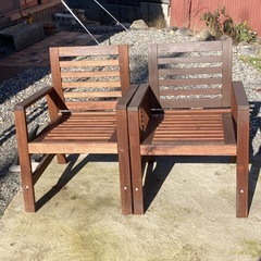 「ご相談中」IKEA　エップラロー (ÄPPLARÖ) シリーズ屋外用家具　アームレスト付きチェア　2脚セットの画像