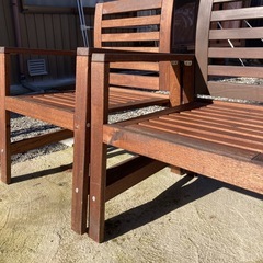 「ご相談中」IKEA　エップラロー (ÄPPLARÖ) シリーズ屋外用家具　アームレスト付きチェア　2脚セットの画像