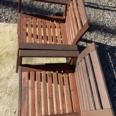 「ご相談中」IKEA　エップラロー (ÄPPLARÖ) シリーズ屋外用家具　アームレスト付きチェア　2脚セットの画像