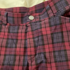 【断捨離】ボトムス　🟥レディースLサイズ赤のチェック柄　の画像