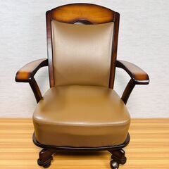 OTSUKA スーパープラム C-606A C-606C ダイニングチェア 回転キャスター式 肘アーム 2脚の画像