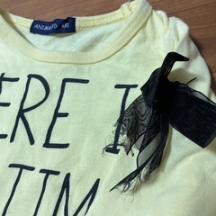 キッズ ワンピース 長袖 イエロー フラワー柄　100の画像