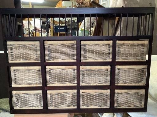 【リサイクルサービス八光】幅１２０㎝　ラタンチェスト　引き出し付３×４