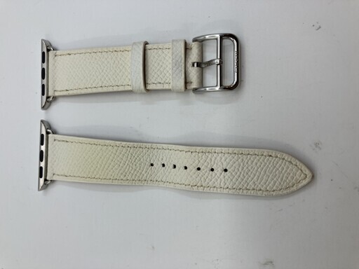 【正規】HERMES Apple Watch バンド 38mm 40mm 41mm 互換 レザー ストラップ 白系/オフホワイト 箱 ポーチ 取説 タグ付