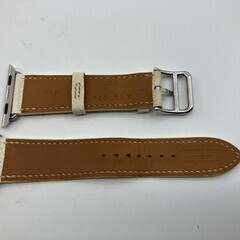 【正規】HERMES Apple Watch バンド 38mm 40mm 41mm 互換 レザー ストラップ 白系/オフホワイト 箱 ポーチ 取説 タグ付の画像