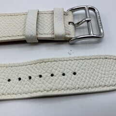 【正規】HERMES Apple Watch バンド 38mm 40mm 41mm 互換 レザー ストラップ 白系/オフホワイト 箱 ポーチ 取説 タグ付の画像