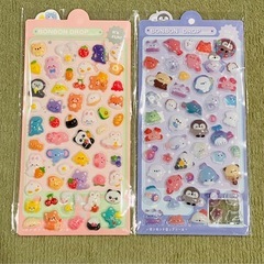 ぷくぷくシール 10枚セット 立体シール 3D ボンボンドロップシール 大容量の画像