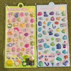 ぷくぷくシール 10枚セット 立体シール 3D ボンボンドロップシール 大容量の画像