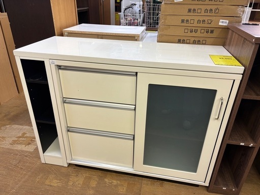 ジャングル深井店】☆キッチンカウンター ホワイト 収納家具 家具 