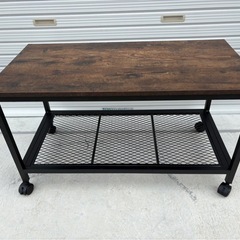 ローテーブル（キャスター付） 木目調 ヴィンテージ 机 家具 長方形 センターテーブル 一人暮らし インテリア mw0910の画像