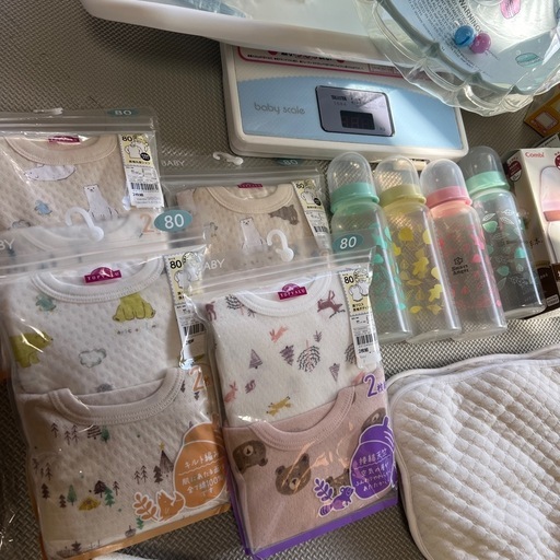 ①⑦　出産準備　おまとめ　哺乳瓶　マグ　体重計　