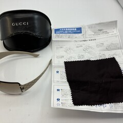 GUCCI グッチ サングラス GG1825/S オーバーサイズ シールド型 大判レンズ GG柄テンプル ベージュ ブラウン系 イタリア製 ケース付の画像