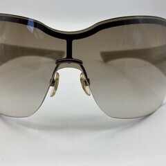 GUCCI グッチ サングラス GG1825/S オーバーサイズ シールド型 大判レンズ GG柄テンプル ベージュ ブラウン系 イタリア製 ケース付の画像