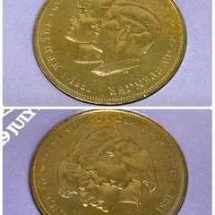 【2点セット】英国王室チャールズ皇太子ご結婚記念コイン 日本万国博覧会記念メダルの画像