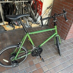 20インチ　2×7speed　補助ブレーキ付き　ドロップハンドル　カーキ色の画像