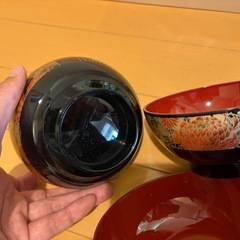 オシャレ！花柄の汁椀の画像