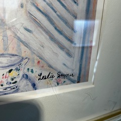 額装 絵画／フラワーモチーフ インテリアアート（サイン入り・詳細不明）の画像