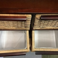 【リサイクルサービス八光】幅63.5㎝　ラタンチェスト　2段引き出し付の画像