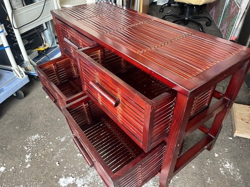 かわいい！ アジアン風 バンブーチェスト 2段 ラタンチェスト 衣類収納