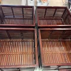 かわいい！ アジアン風 バンブーチェスト 2段 ラタンチェスト 衣類収納 収納家具 籐 引出し4杯 中古品 ③の画像
