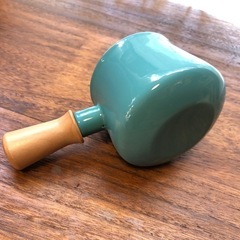 琺瑯ミルクパン木取手ターコイズ 水色ホーローの画像