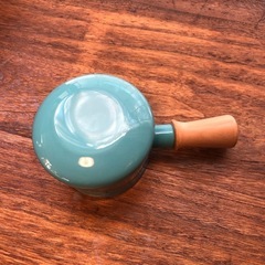 琺瑯ミルクパン木取手ターコイズ 水色ホーローの画像