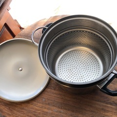 安心ステンレス製両手鍋◆パスタ鍋の画像