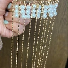 ビラかんざし 前撮り 着物 びら下がり ゴールド ヘアアレンジ ヘッドドレスの画像