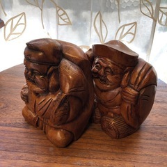 木彫り◆手彫り◇七福神◆大黒様◇恵比寿様セット◆彫刻の画像