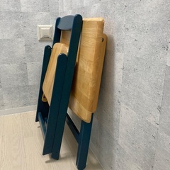 受付終了【お譲りします】机と椅子のセット（木製・折りたたみ可）の画像