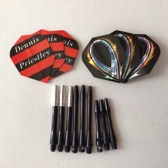 スチールチップダーツセット 8セット(ケース付き) + 予備シャフト&フライトの画像