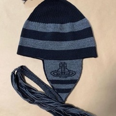 Vivienne Westwood ORB オーブ ボーダー ニット帽 ブラックの画像