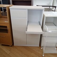 ★リユースのサカイつくば店★TK7669  レンジ台 アイボリー H118×D42×W80 クリーニング済みの画像