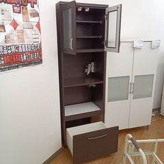 ★リユースのサカイつくば店★TK7672  食器棚 ブラウン H180×D40×W59 クリーニング済みの画像