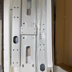 【美品】テレビスタンド キャスター 高さ調節 首振り 棚板 白 ホワイトの画像