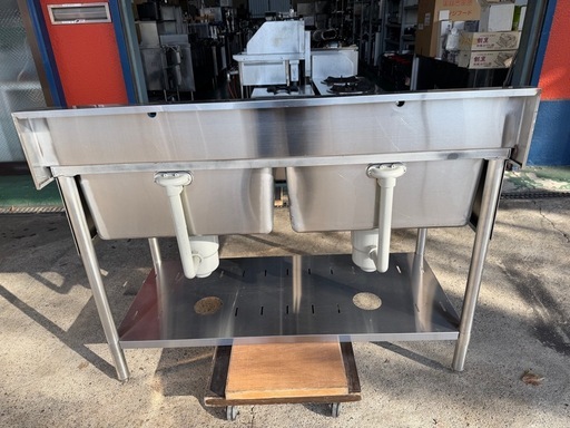 マルゼン2槽シンク 1200x600x800(+150)