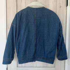 ボア襟付きデニムジャケット XLの画像